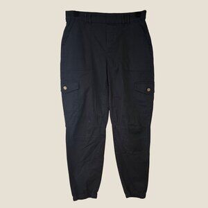 White House Black Market "The Jogger" Elastic Waistband Black Pants Size 4